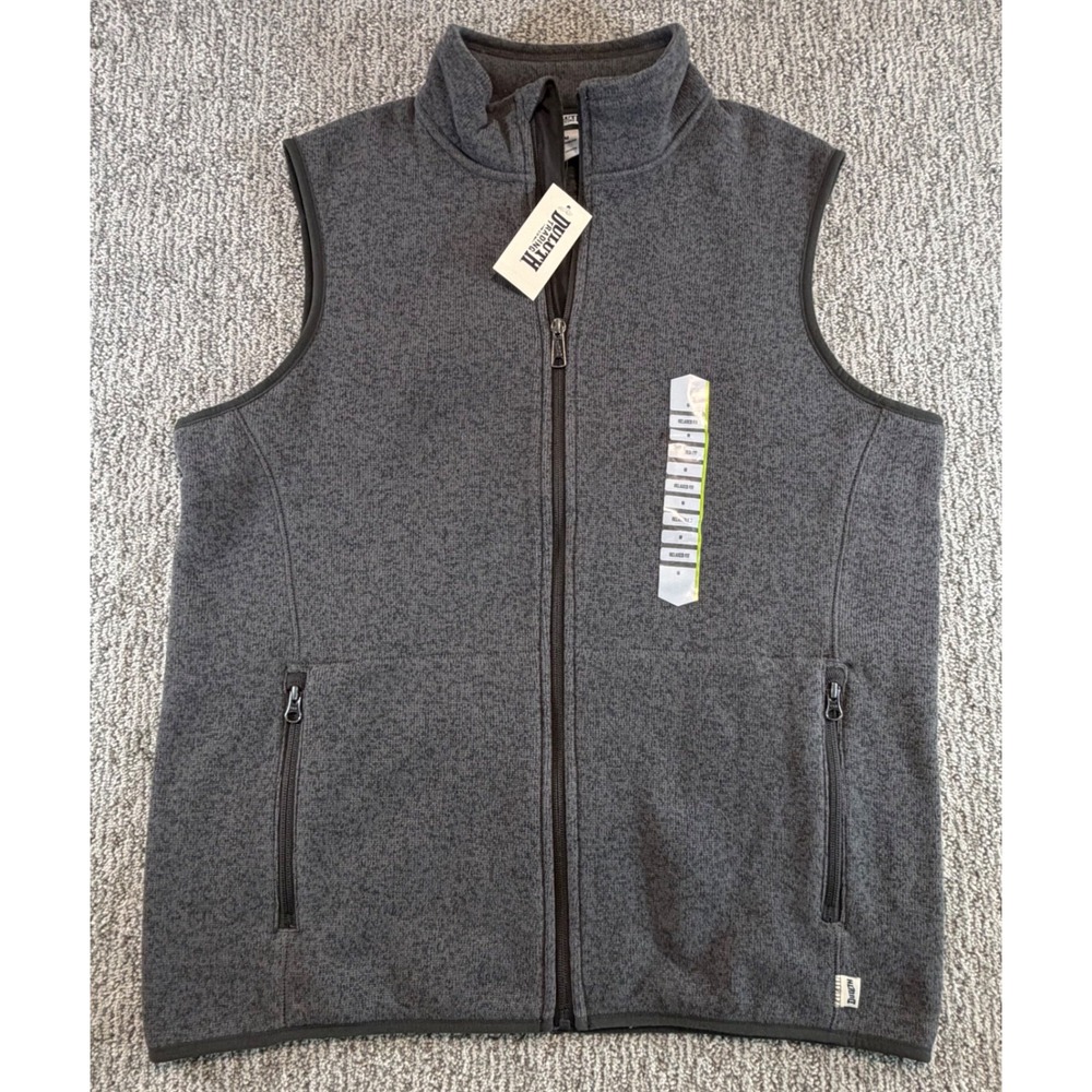 NEW Duluth Trading Co Sweater Fleece Vest Men Medium Grey Relaxed Fit 80628 MXH